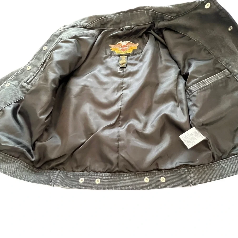 Harley Davidson Snap Front Cropped Moto Jacket  with Made in Milwaukee P… - Picture 7 of 16
